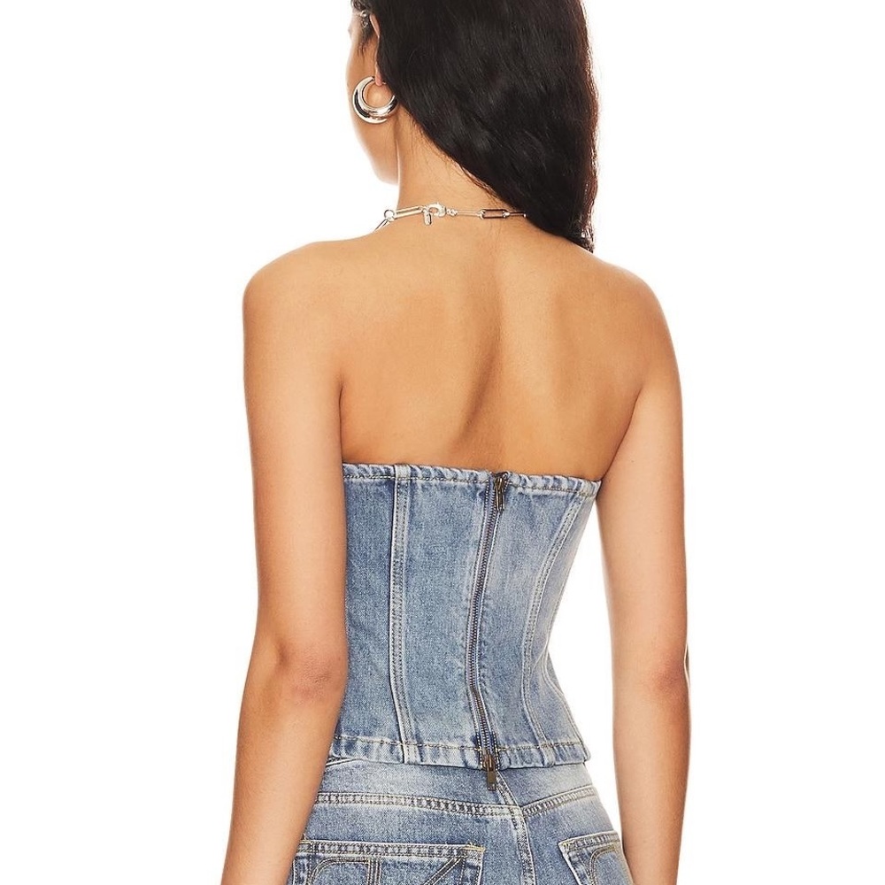 RONNY KOBO “SASHA” DENIM CORSET, SZ L - Picture 11 of 11